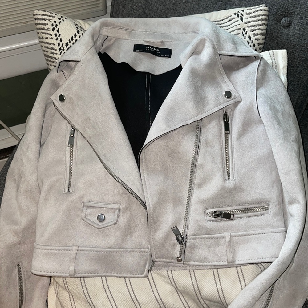Suede zip up jacket